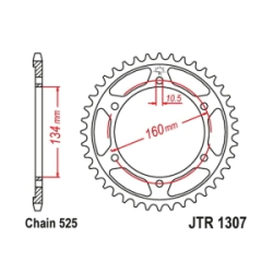 JT Sprockets Corona Moto 45 dientes Honda CBR 600 F 01-07 hierro