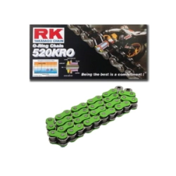 RK Cadena Moto Transmisi�n 520 x 118 con o-Ring con clip verde