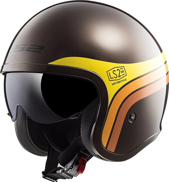 CASCO ABIERTO VISOR 599 SPITFIRE SUNRISE MARRON TALLE XL -LS2-