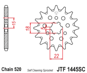 JT Sprockets Pi��n Moto 13 dientes autolimpiante Kawasaki KX 125 96-2008