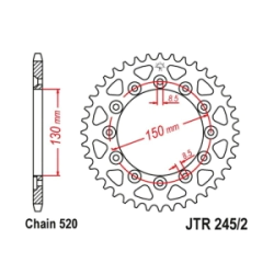 JT Sprockets Corona Moto 42 dientes Honda XR 250 Tornado NX 400 245 2.42 hierro