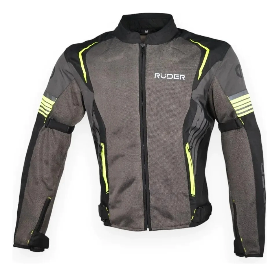 CAMPERA CORTA KOSMOS DAMA  NEGRO AMARILLO NEON TALLE XS -RUDER-