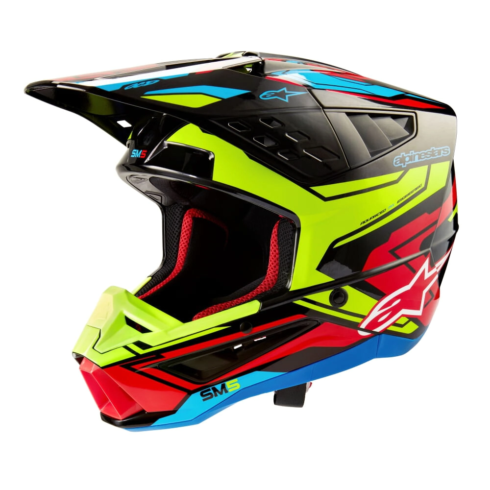 Casco Alpinestars Motocross S-M5 Action 2 ECE negro amarillo rojo talle XL