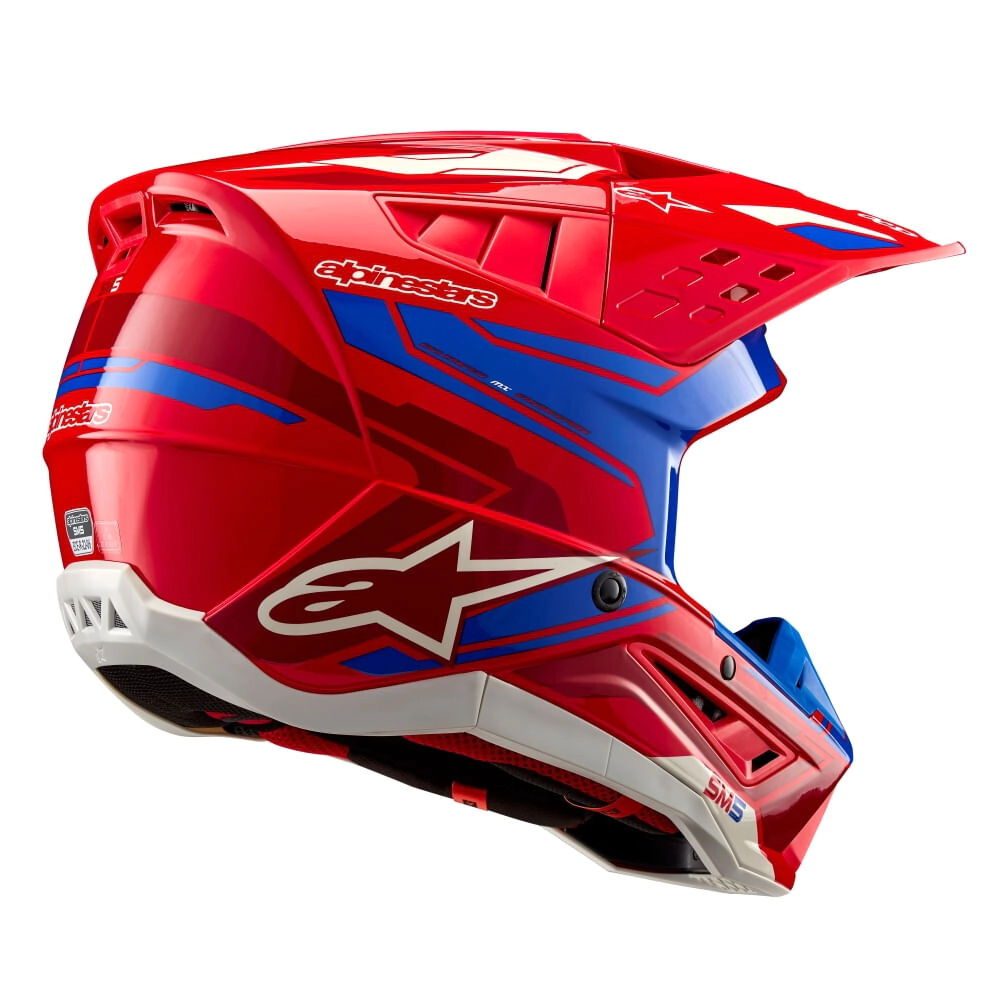 Casco Alpinestars Motocross S-M5 Action 2 ECE rojo azul talle L