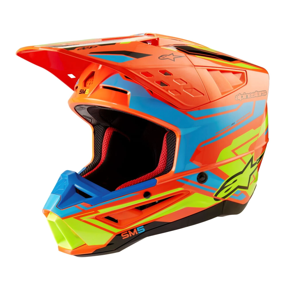 CASCO CROSS S-M5 ACTION 2 NARANJA CELESTE AMARILLO TALLE L**OFERTA** -ALPINESTARS-