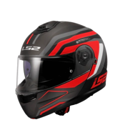 Casco LS2 Rebatible FF908 Phantom Tit Gris Rojo Mate MT