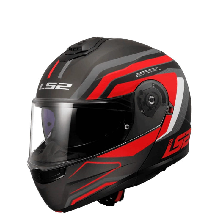 Casco LS2 908 Strobe II Phantom Tit Gris / Rojo / Mate