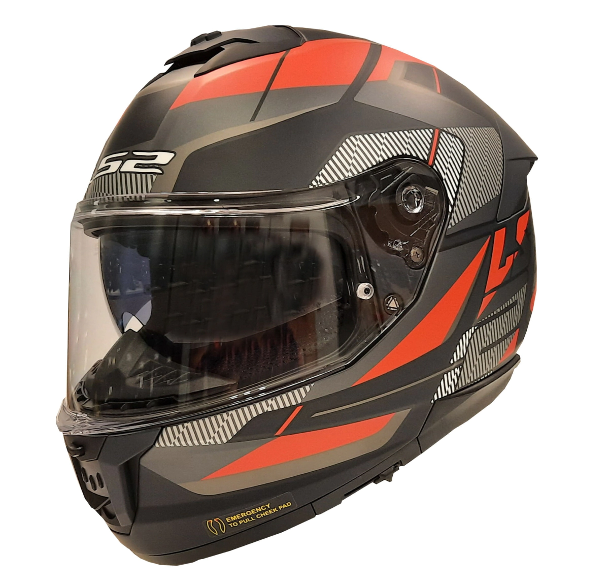 Casco LS2 808 Stream II Road Titanium Gris / Rojo / Mate