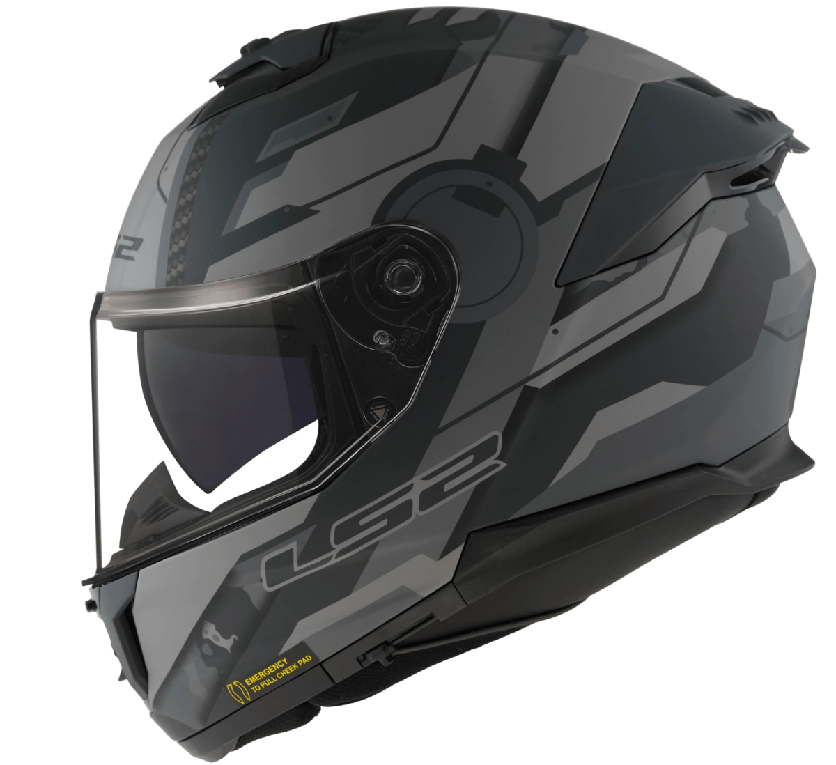 Casco LS2 808 Stream II Shadow Gris / Negro / Mate