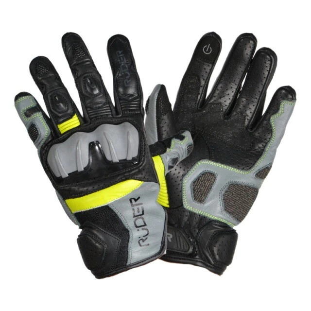 Guantes Ruder Banner negro gris amarillo ne�n talle XL