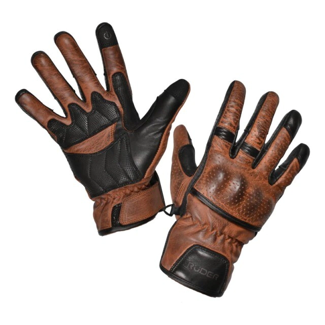 Guantes Ruder Cuero Venom marr�n negro talle M