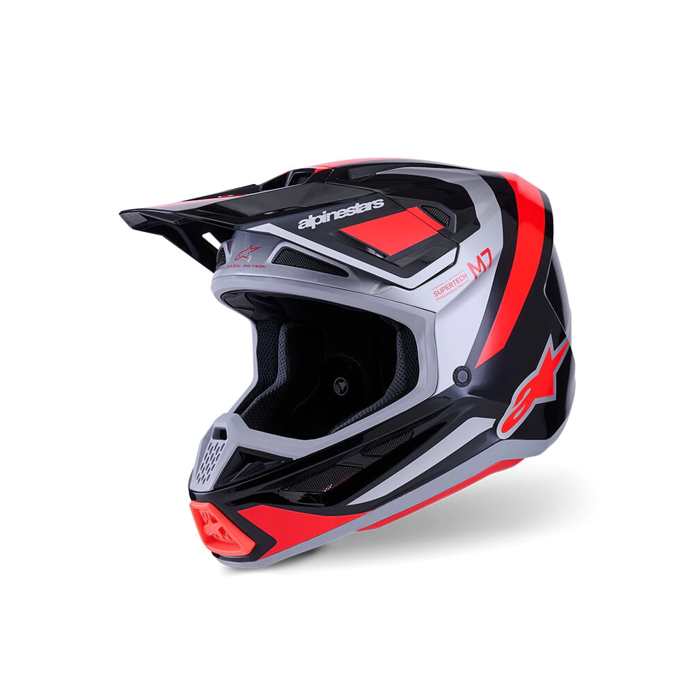 Casco Alpinestars Motocross S-M7 Rise ECE negro rojo talle M