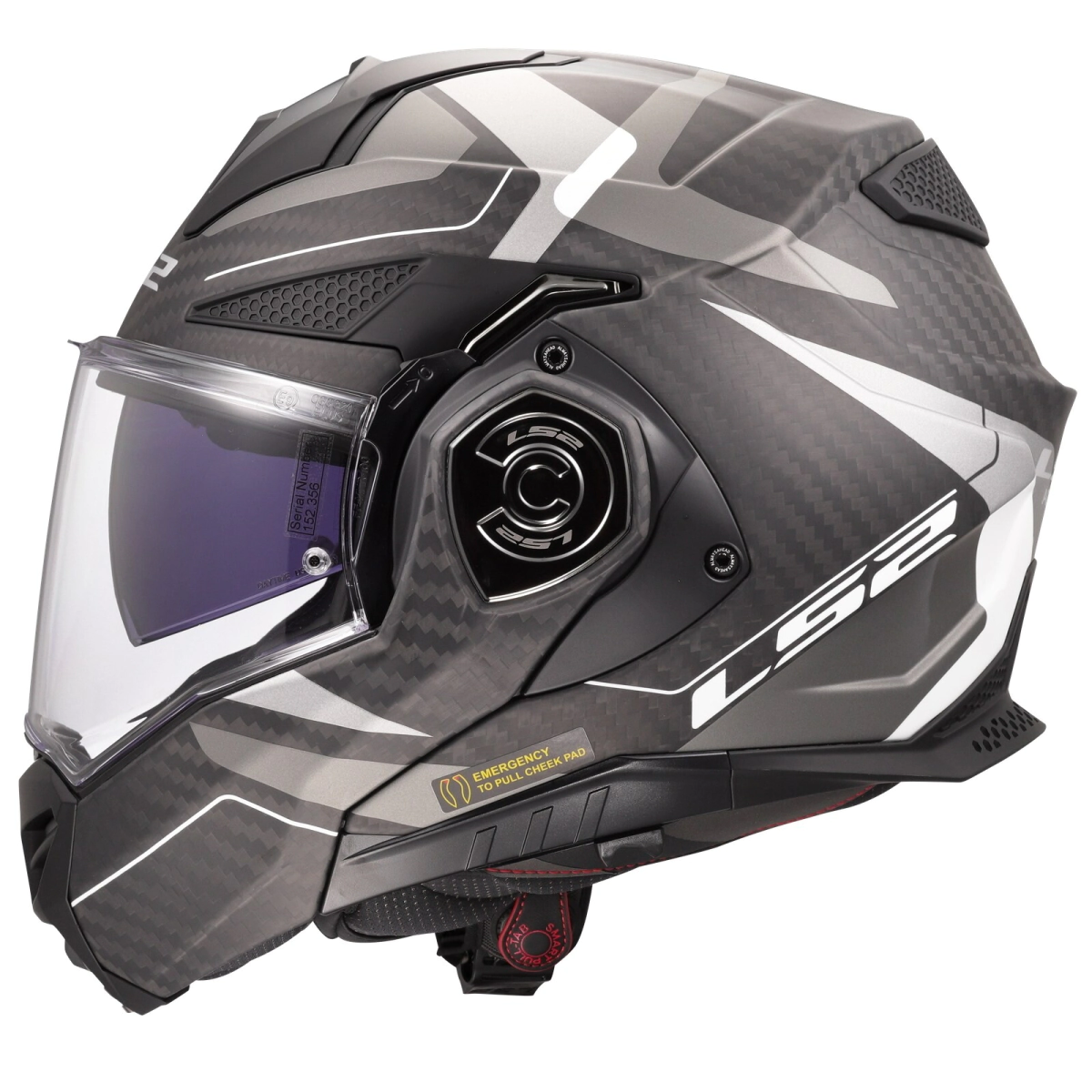 CASCO REBATIBLE FF901 ADVANT X HORIZON CARBONO NEGRO GRIS MATE TALLE M - LS2 -
