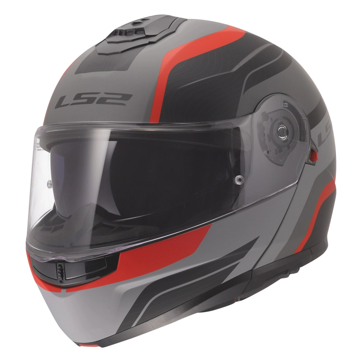 CASCO REBATIBLE FF908 MONZA BK/GY/RD TALLE XL - LS2 -
