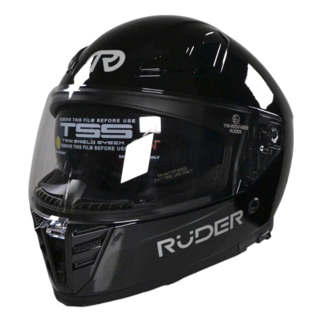 Casco Ruder Integral Clipper Solid Brillo negro talle XS
