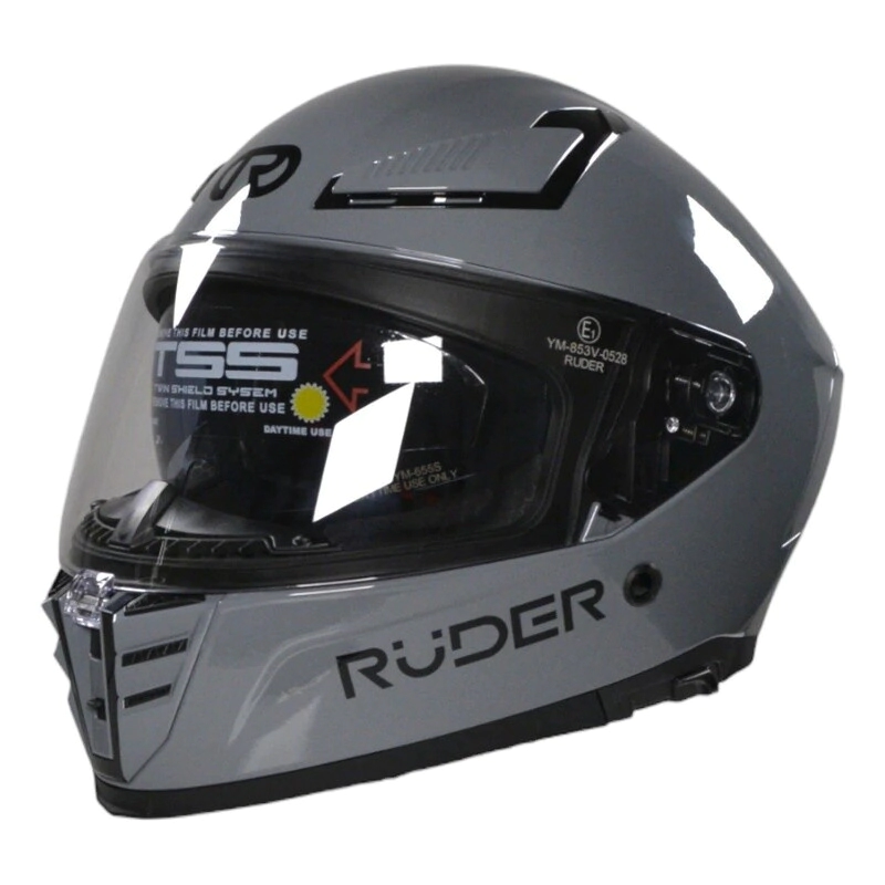 Casco Ruder Integral Clipper Solid gris talle XS