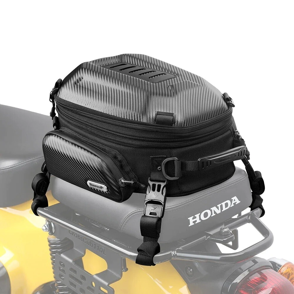 Rhinowalk Bolso Mochila trasero Moto impermeable 12L-18L r�gido expansible negro mate