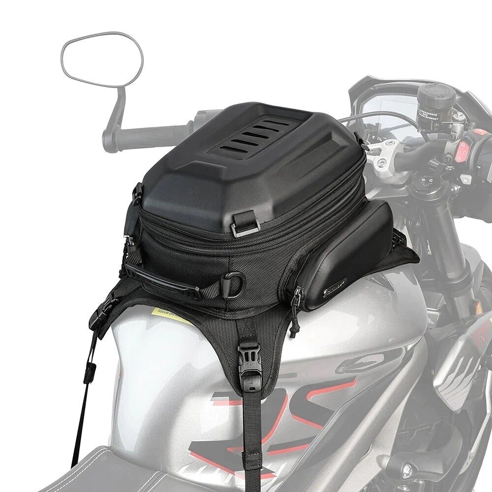 Rhinowalk Bolso Mochila Tanque Moto impermeable 15L-18L r�gido expansible universal negro