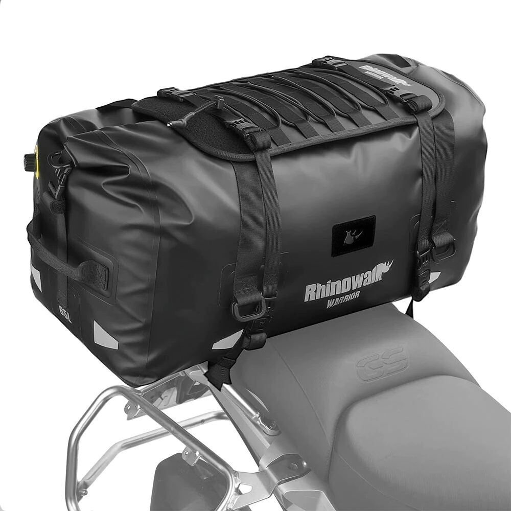 Rhinowalk Bolso trasero Moto 40L impermeable Warrior negro