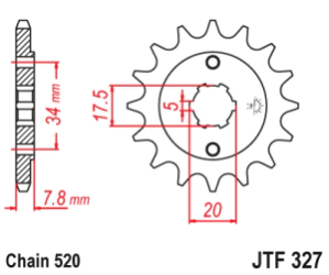 JT Sprockets Pi��n Moto 13 dientes Honda XR 250 88-95 CRF 230 250L 91-97 NX 200