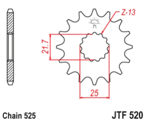 JT Sprockets Pi��n Moto JT520.17 17 dientes Suzuki DL1000/1050 V-Strom 06-25
