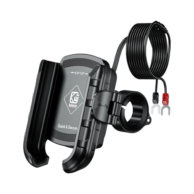 Kewig Soporte Celular Moto Fast Charge Antivibracion USB-C Antirrobo