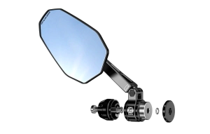 Kewig Espejos Square Pu�os Moto rebatibles aluminio antivaho antireflejo azul