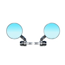 Kewig Espejos Round Pu�os Moto rebatibles aluminio antivaho antireflejo azul
