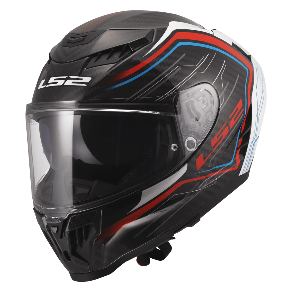 Casco LS2 807 Dragon Carbono Subic Negro / Rojo / Brillo