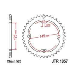 JT Sprockets Corona Cuatriciclo JT1857.38 38 dientes Yamaha YZF 450 Raptor 250-350/700 04-06 hierro