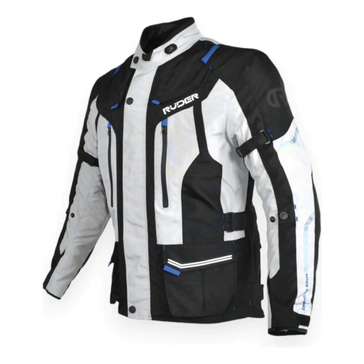 CAMPERA LARGA HOMBRE MAGNUS 4 ESTACIONES GRIS NEGRO AZUL TALLE M -RUDER-