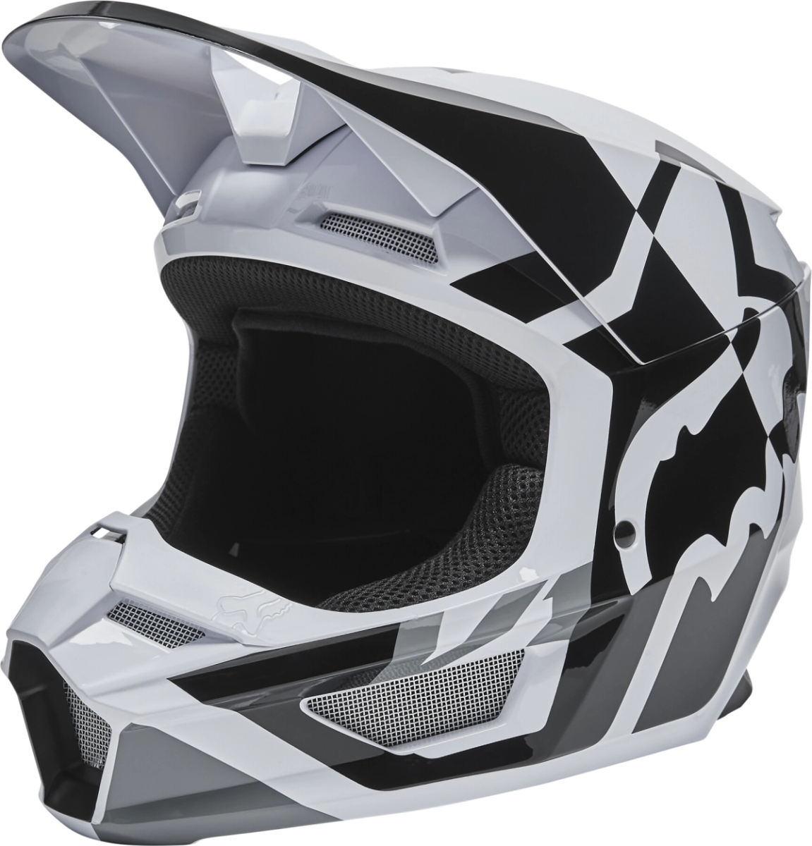 CASCO CROSS YTH NI�O V1 NEGRO BLANCO TALLE YM -FOX-