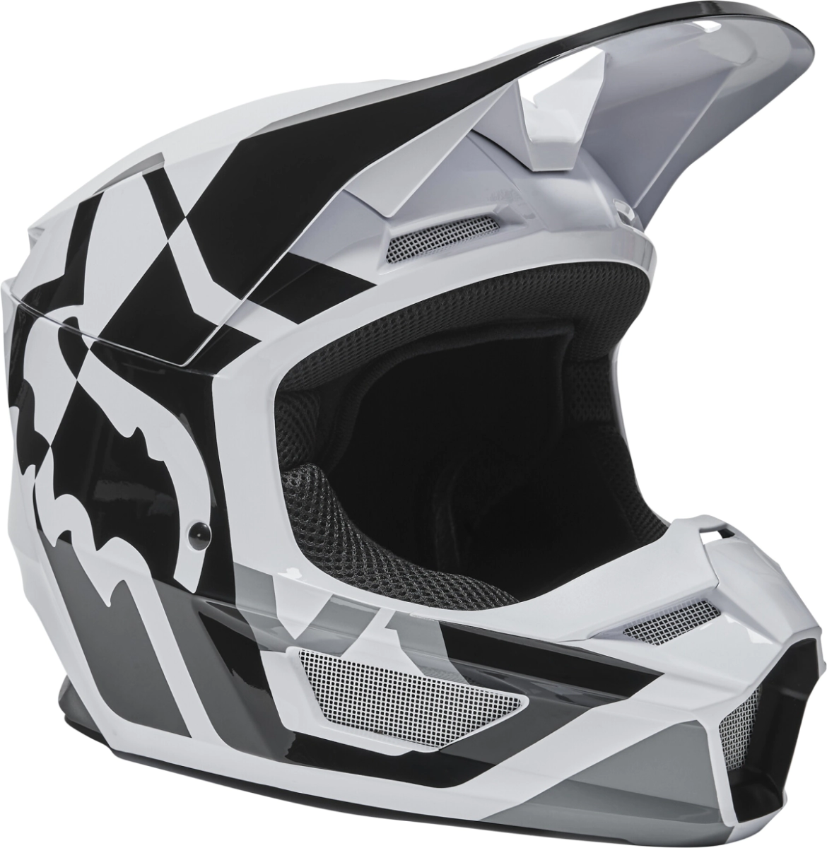 CASCO CROSS YTH NI�O V1 NEGRO BLANCO TALLE YL -FOX-