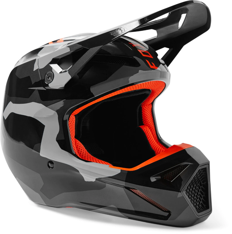 CASCO CROSS V1 BNKR NI�O DOT/ECE NEGRO GRIS ROJO TALLE M -FOX-