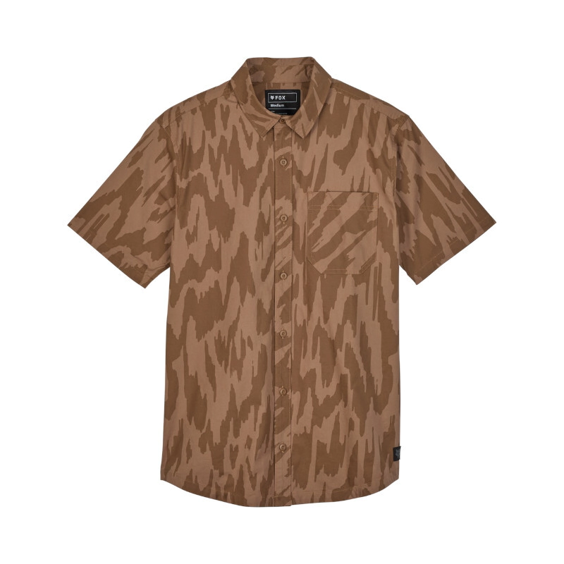 CAMISA SWARMER SS WOVEN CHAI BROWN TALLE M -FOX-