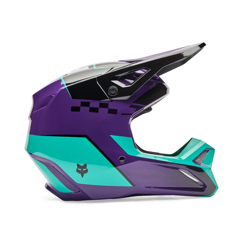 CASCO CROSS V1 COLLECT VIOLETA VERDE TALLE L -FOX-