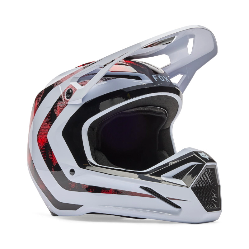 CASCO CROSS V1 KAIROS RAYAS GRIS NEGRO ROJO TALLE XL -FOX-