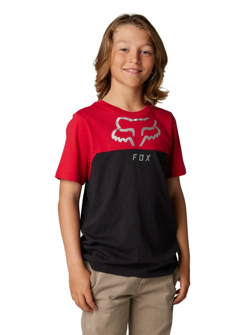 REMERA CASUAL YTH RYAKTR SS TEE ROJO FLAME RED TALLE L -FOX-