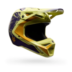 Casco Fox Cross V1 Image Print Amarillo