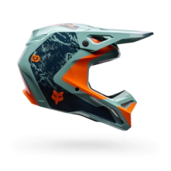 Casco Fox Cross V1 Image Print Celeste