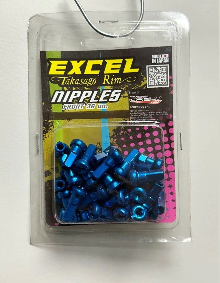 Excel Niples Rayos Moto azul 36 UN trasero