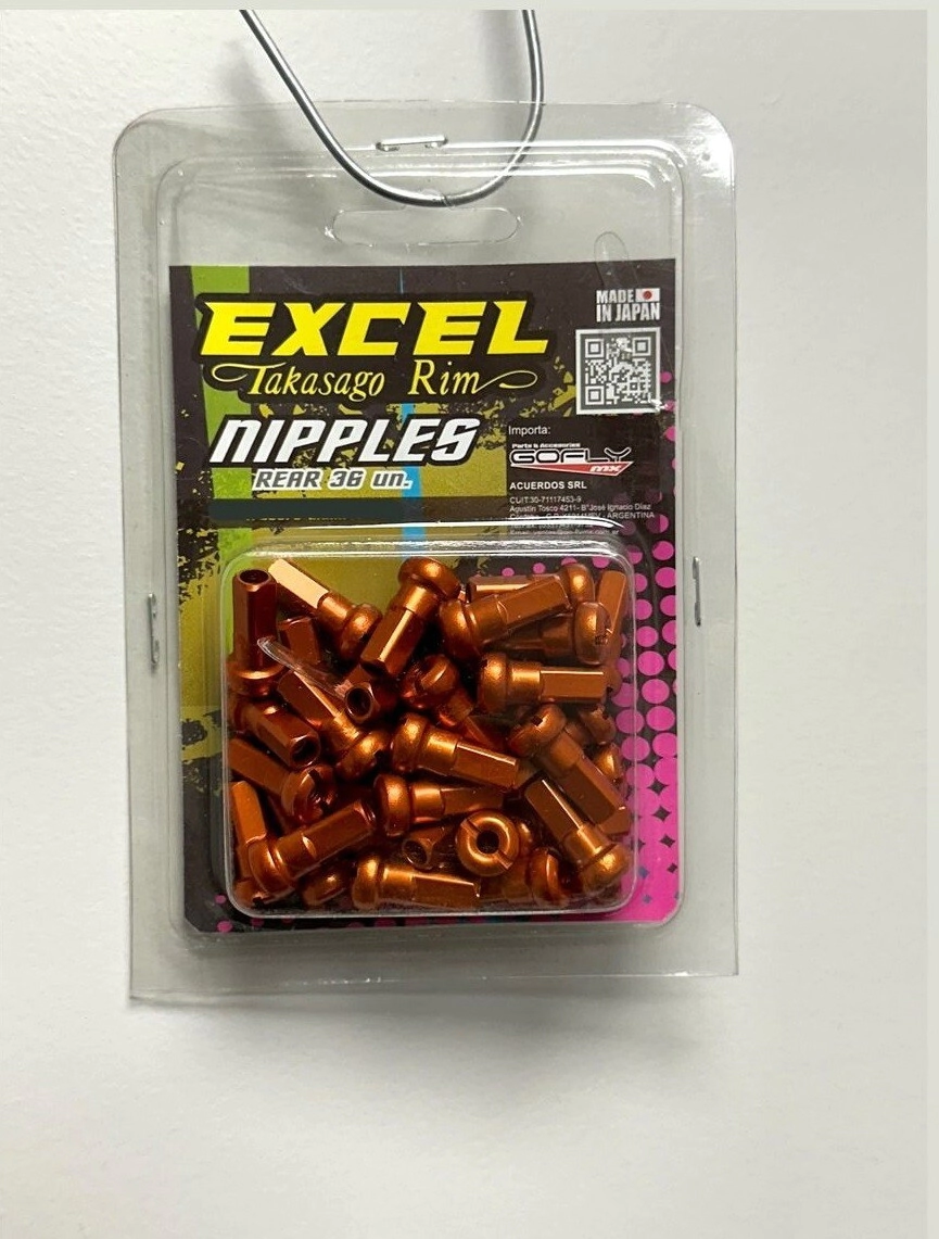 Excel Niples Rayos Moto naranja 36 UN delantero