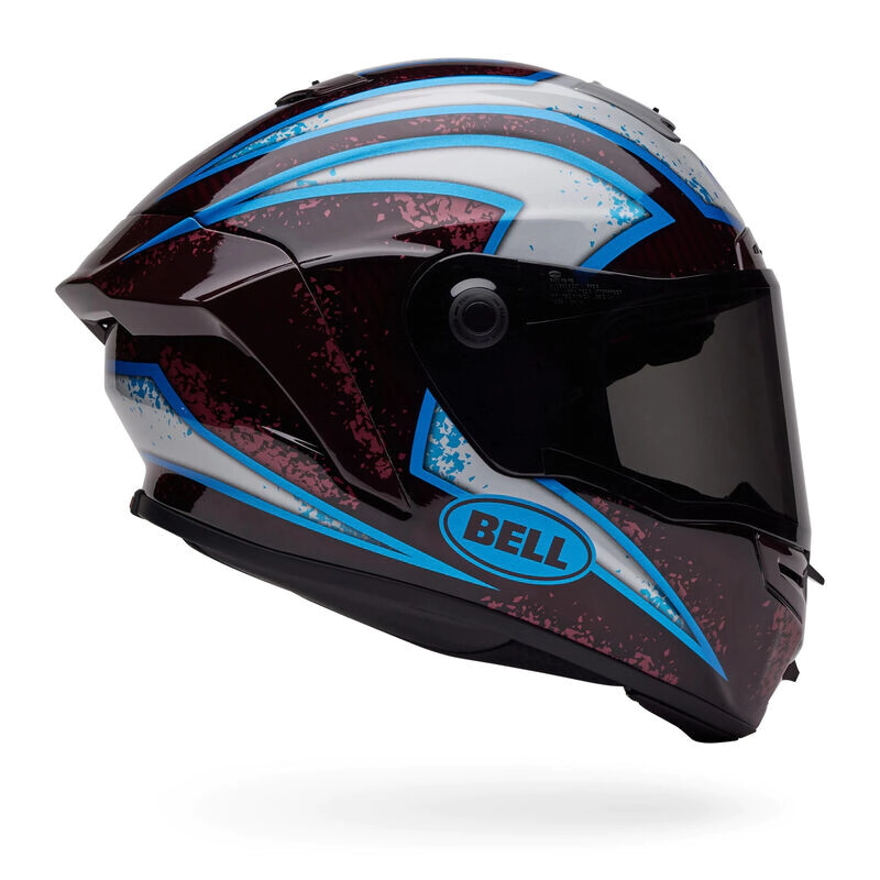 CASCO INTEGRAL PS RACESTAR DLX XENON RD/SL NEGRO AZUL TALLE L -BELL-