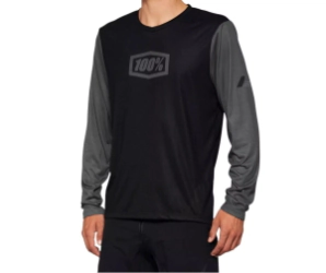 Remera 100% Casual Manga Larga Airmatic Jersey Negro