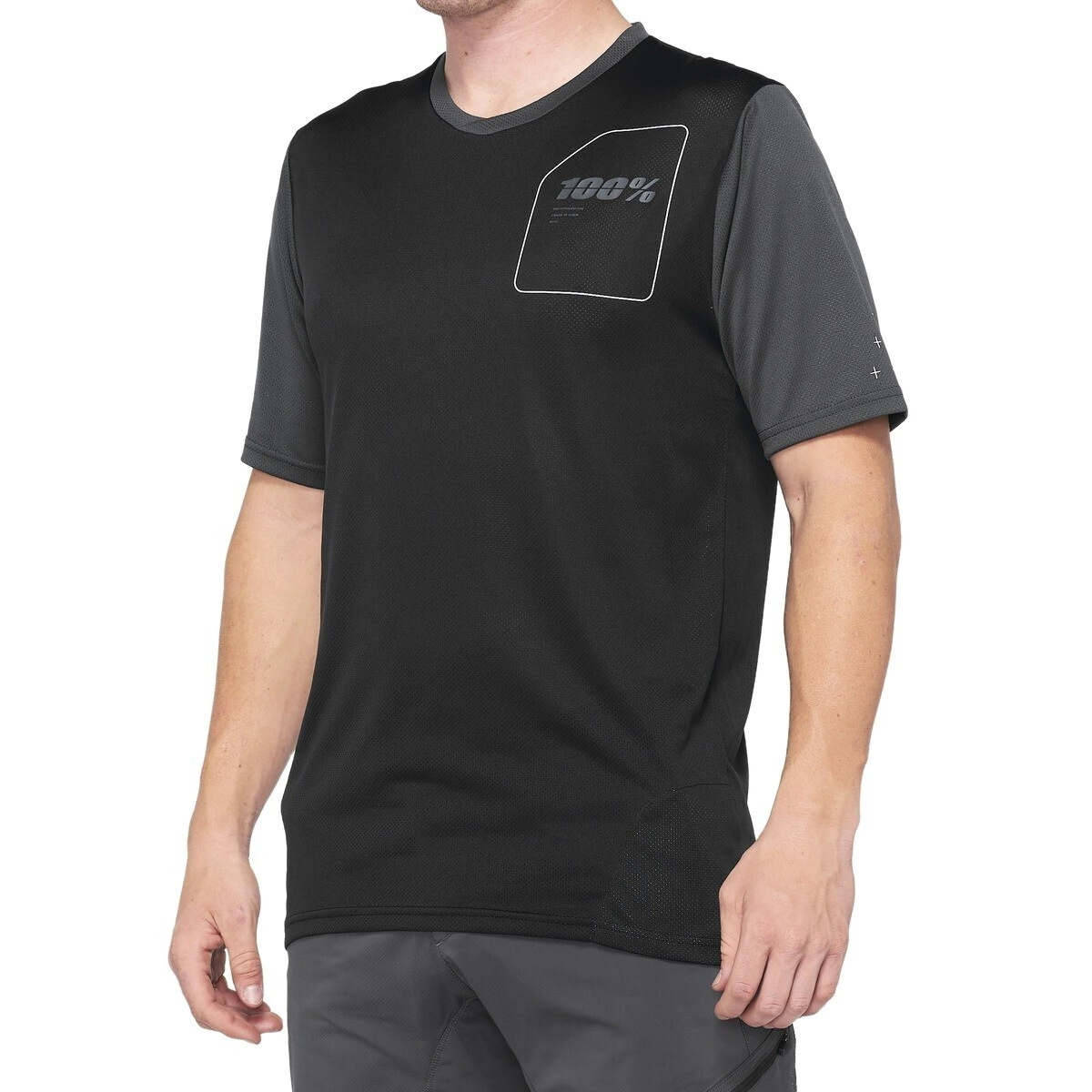 REMERA CASUAL CORTO RIDECAMP JERSEY BLACK CHARCOAL TALLE M -100%-