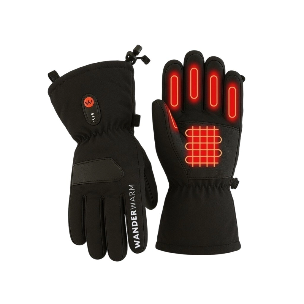 GUANTES TORONTO NEGRO CON BATERIA TALLE L -WANDERWARM-