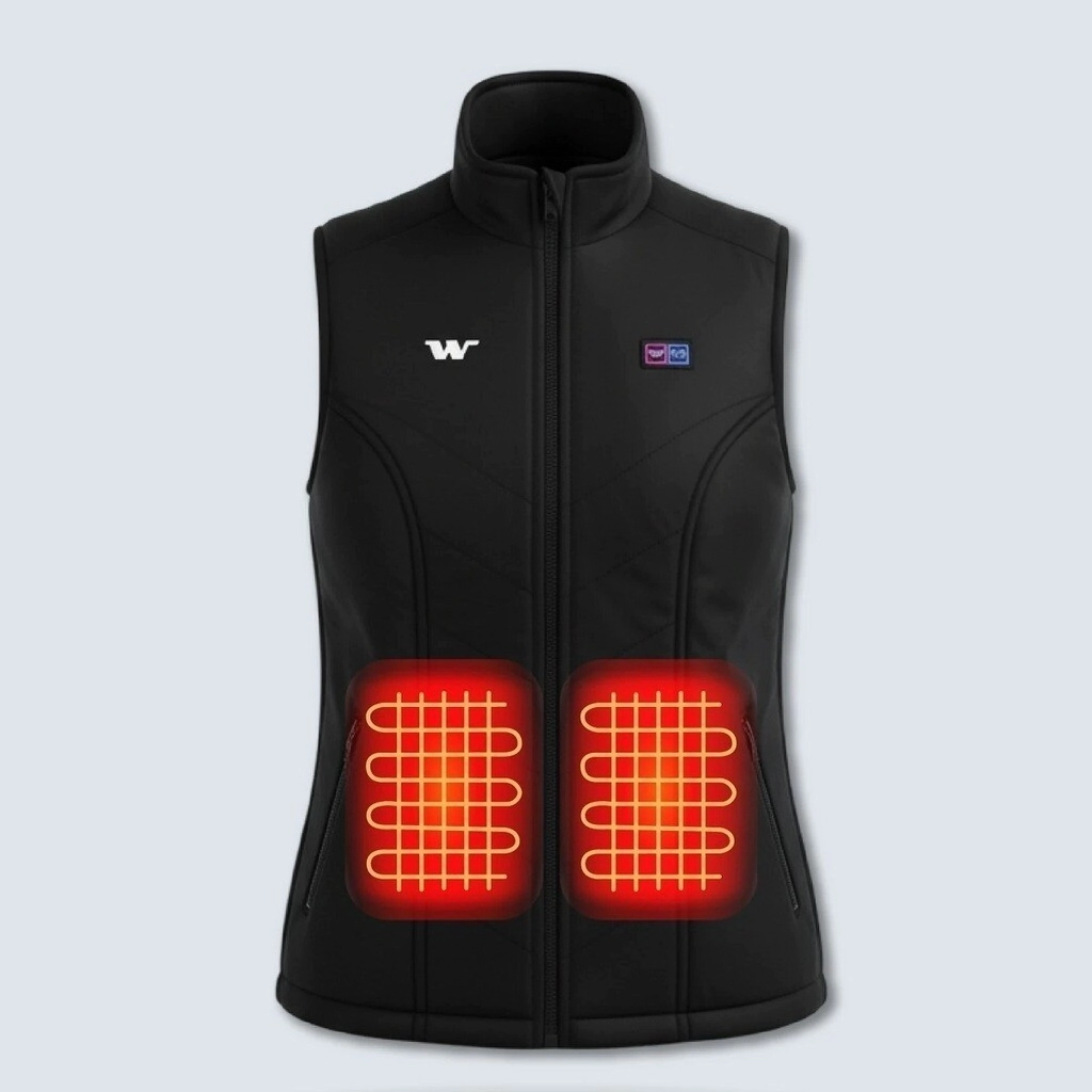 CHALECO CALEFACCIONADO DUAL PRO ANDORRA MUJER NEGRO CON BATERIA TALLE L -WANDERWARM-