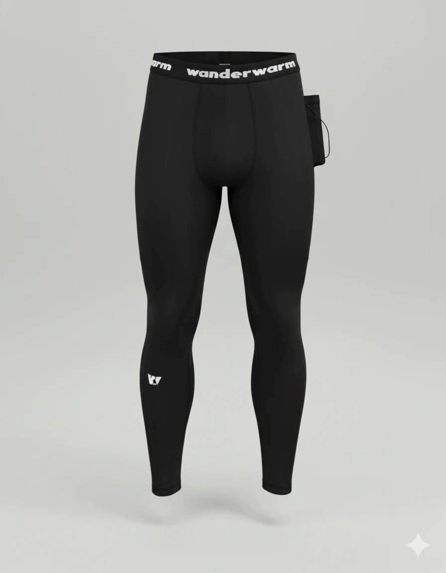 CALZA TERMICA CALEFACCIONADA TRAIL NEGRO CON BATERIA TALLE S -WANDERWARM-