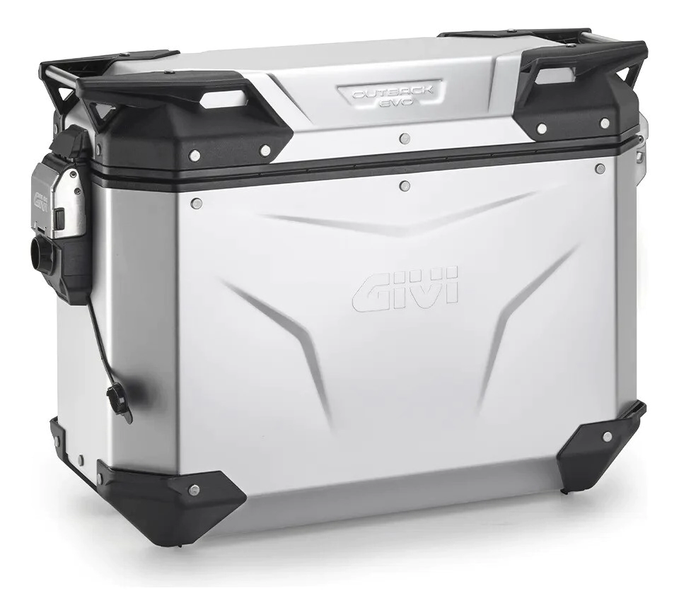 BAUL LATERAL TREKKER OUTBACK DER ALUMINIO ANODIZ 37LTSCON TAMBOR DE LLAVE  -GIVI-**oferta**
