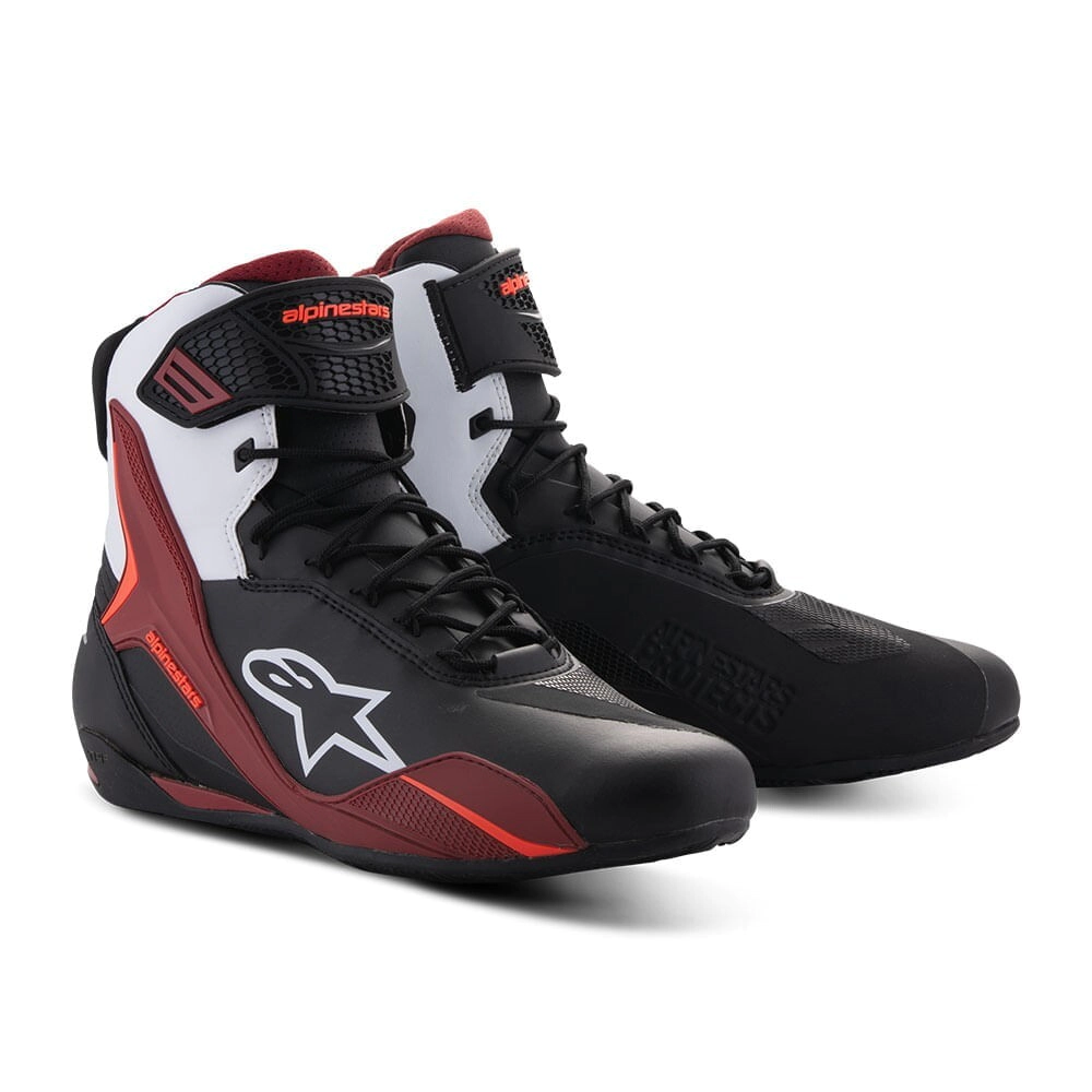 BOTAS FASTER 4 NEGRO BLANCO ROJO TALLE 44 -ALPINESTARS-